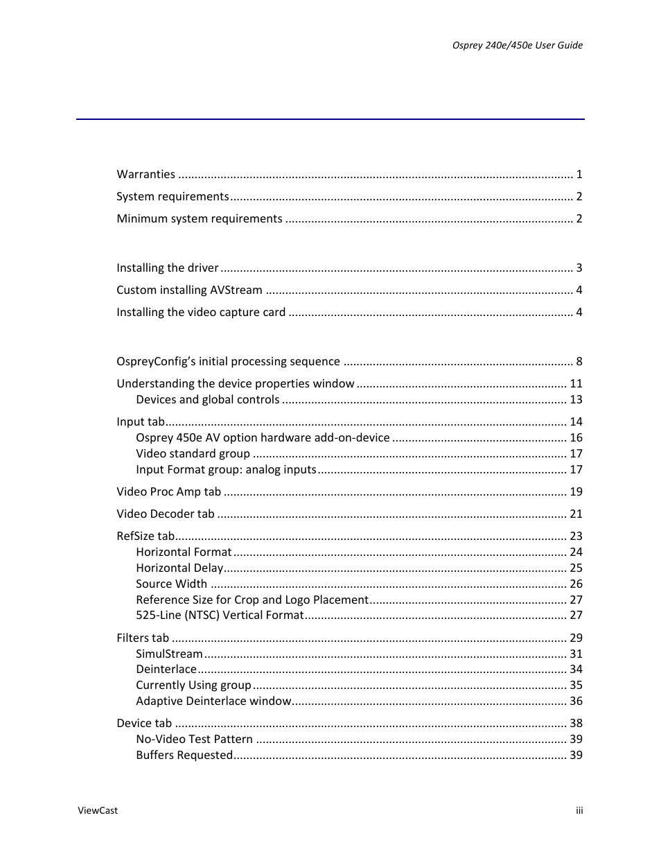 ViewCast Osprey-450e User Manual | Page 3 / 98