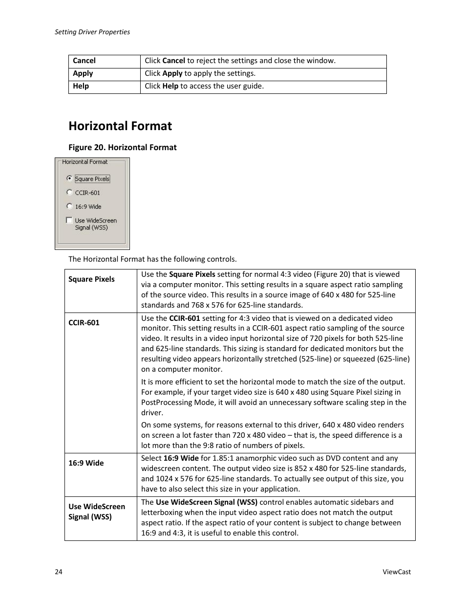 Horizontal format | ViewCast Osprey-450e User Manual | Page 30 / 98