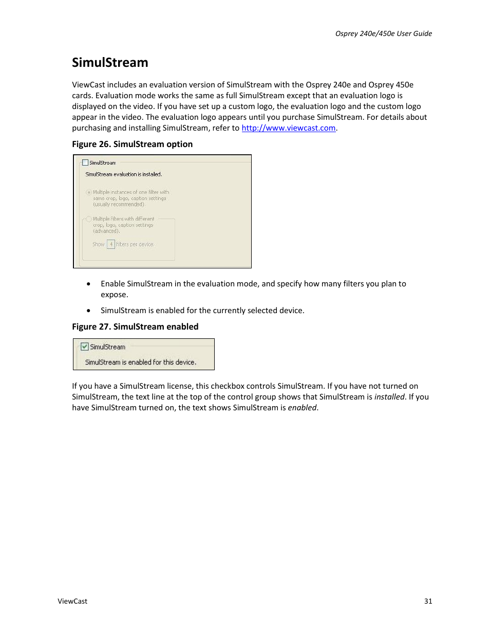 Simulstream | ViewCast Osprey-450e User Manual | Page 37 / 98