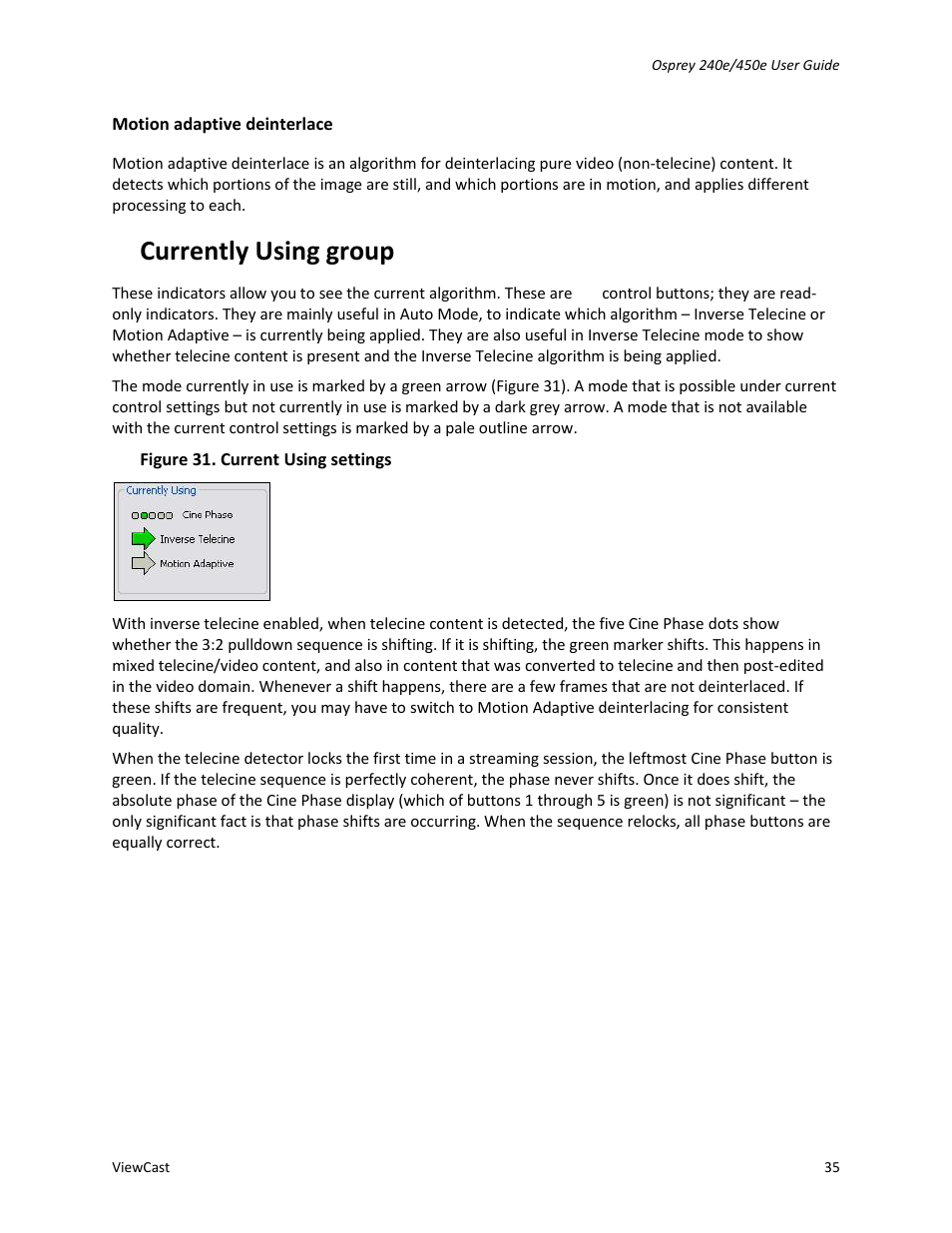 Currently using group | ViewCast Osprey-450e User Manual | Page 41 / 98