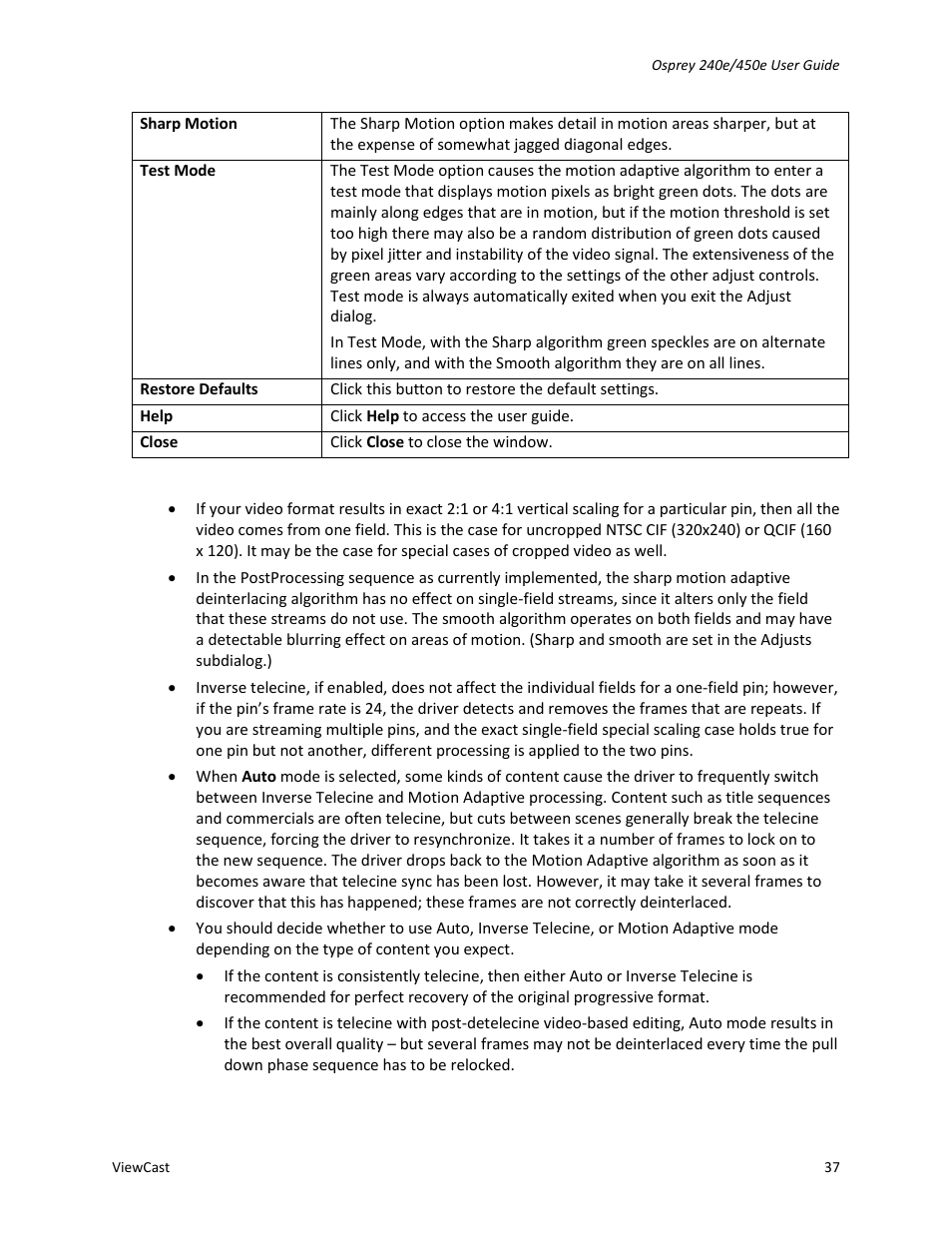 ViewCast Osprey-450e User Manual | Page 43 / 98