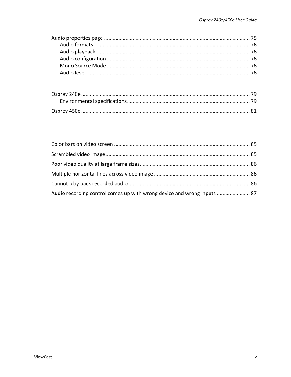 ViewCast Osprey-450e User Manual | Page 5 / 98