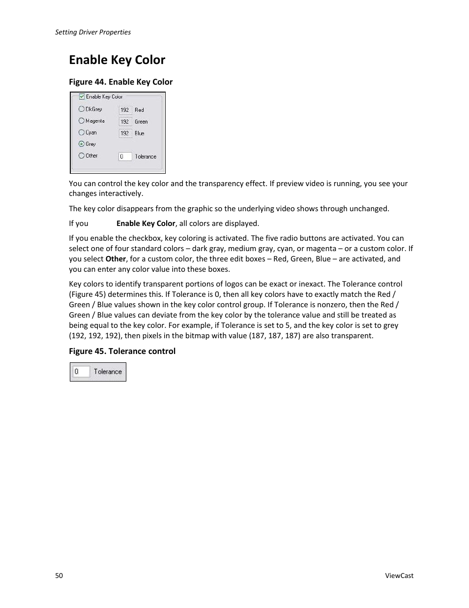 Enable key color | ViewCast Osprey-450e User Manual | Page 56 / 98