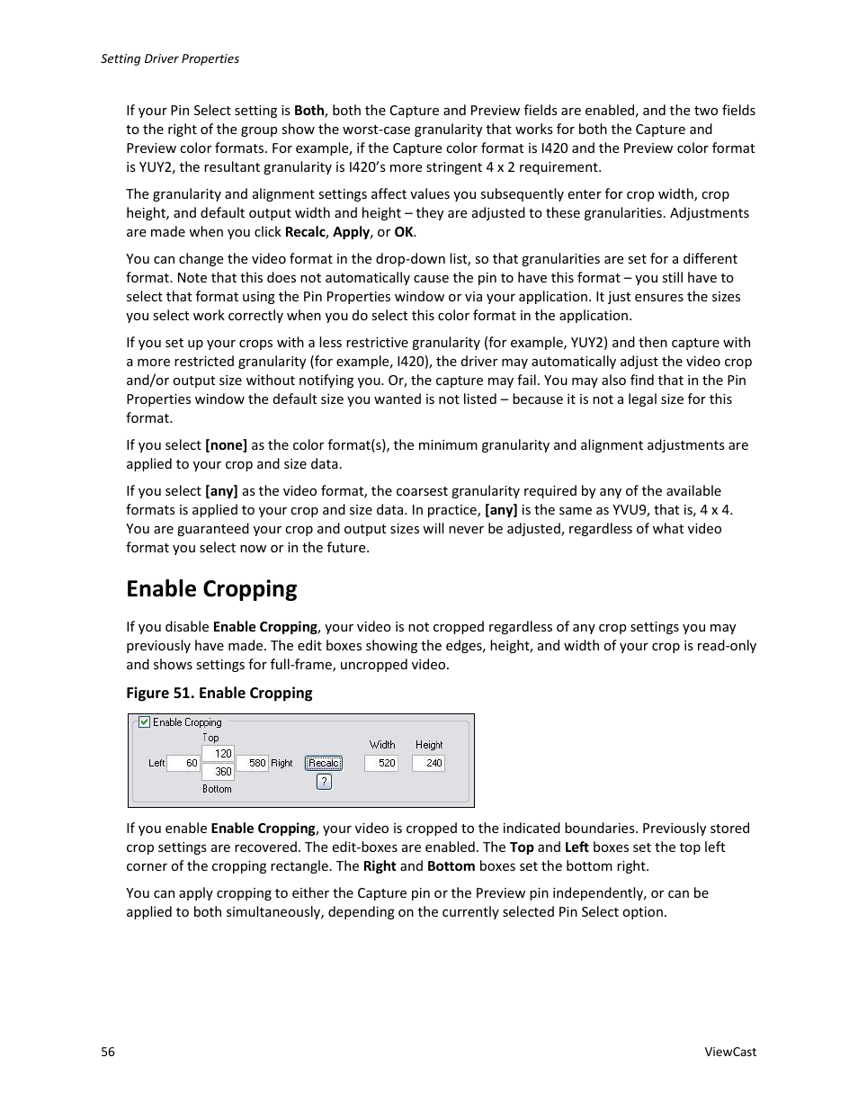 Enable cropping | ViewCast Osprey-450e User Manual | Page 62 / 98