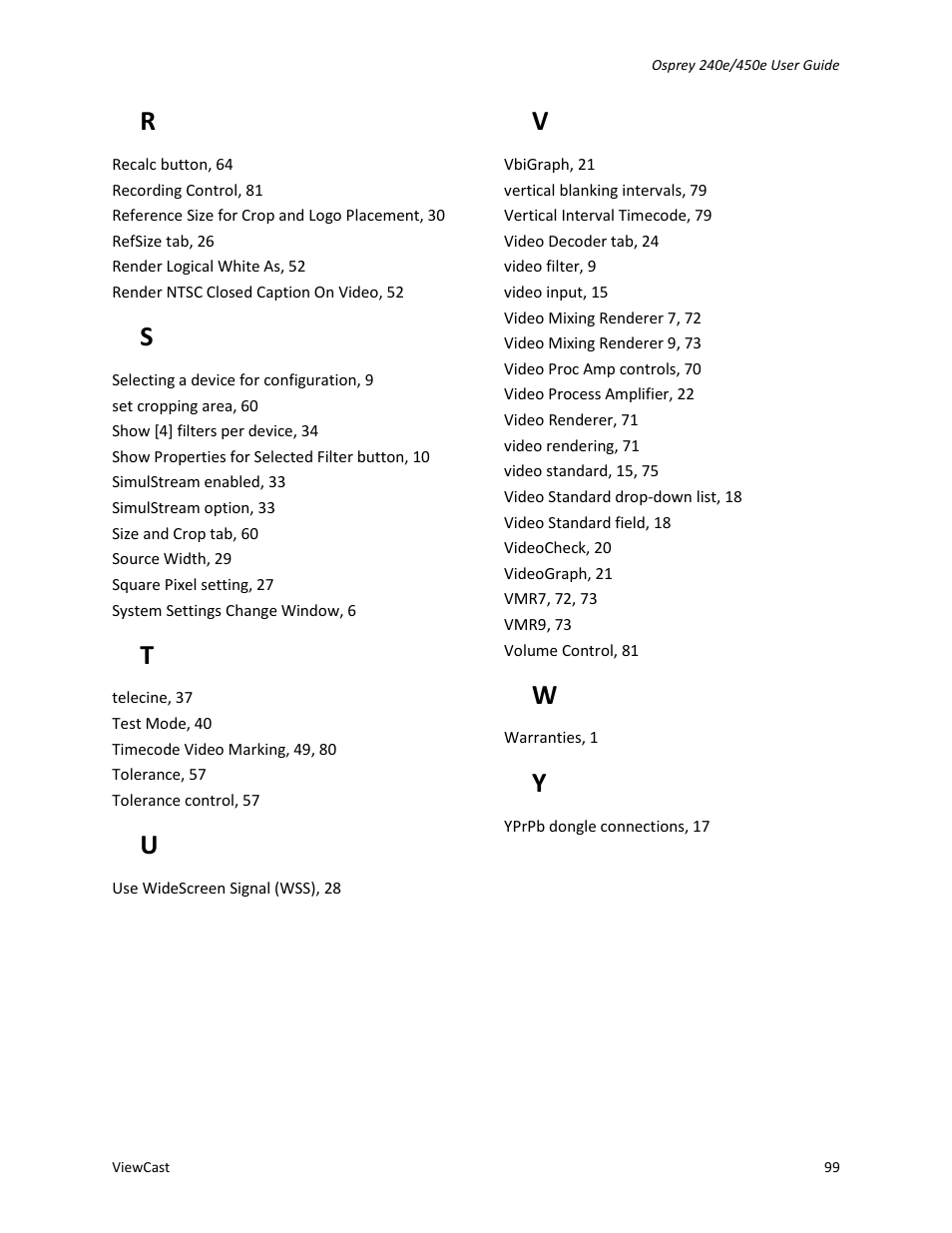 ViewCast Osprey-450e User Manual | Page 105 / 106