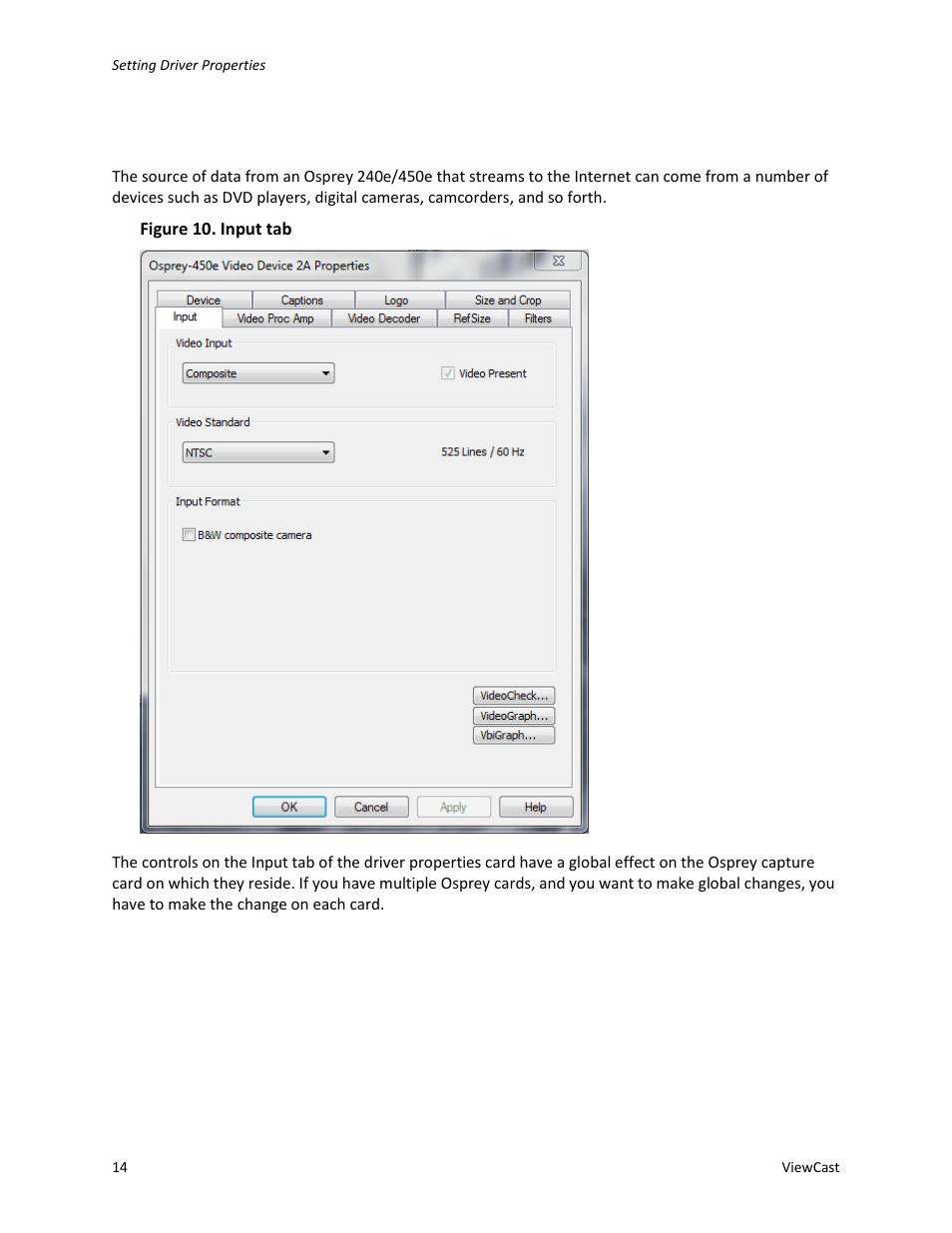 Input tab | ViewCast Osprey-450e User Manual | Page 20 / 106