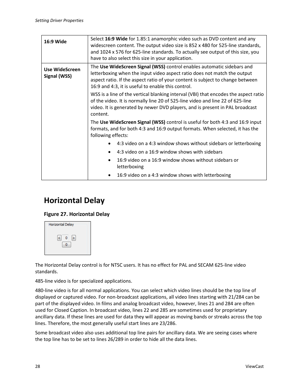 Horizontal delay | ViewCast Osprey-450e User Manual | Page 34 / 106