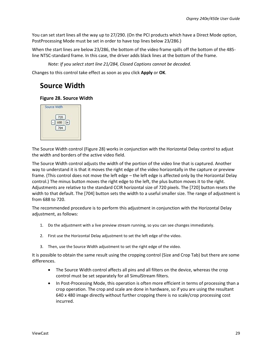 Source width | ViewCast Osprey-450e User Manual | Page 35 / 106