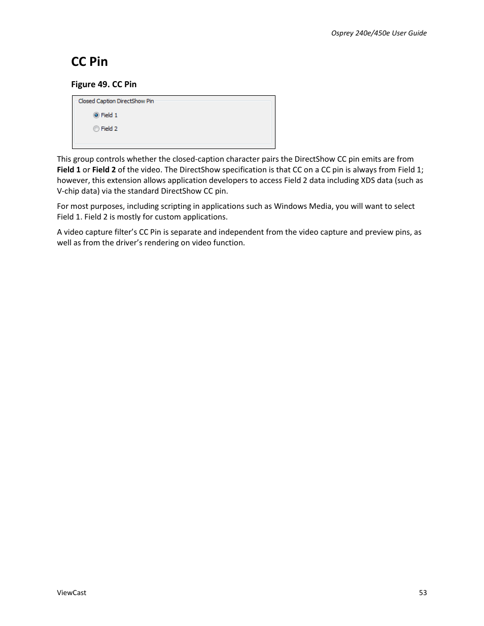 Cc pin | ViewCast Osprey-450e User Manual | Page 59 / 106