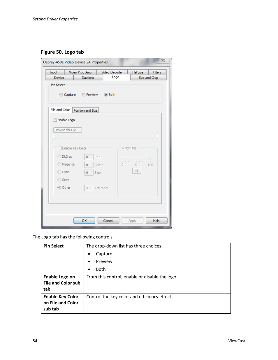 Logo tab | ViewCast Osprey-450e User Manual | Page 60 / 106