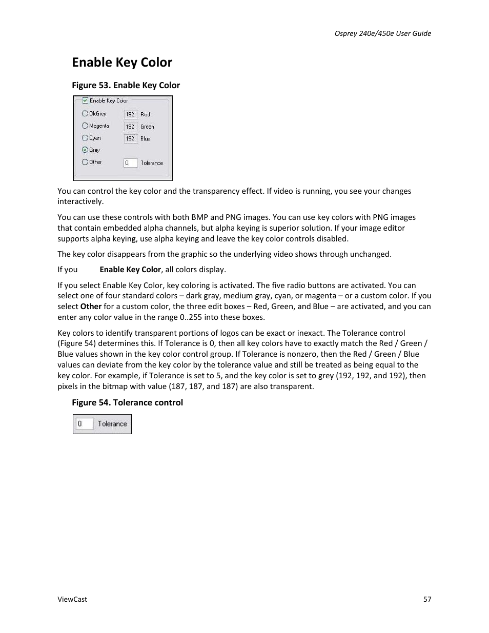 Enable key color | ViewCast Osprey-450e User Manual | Page 63 / 106