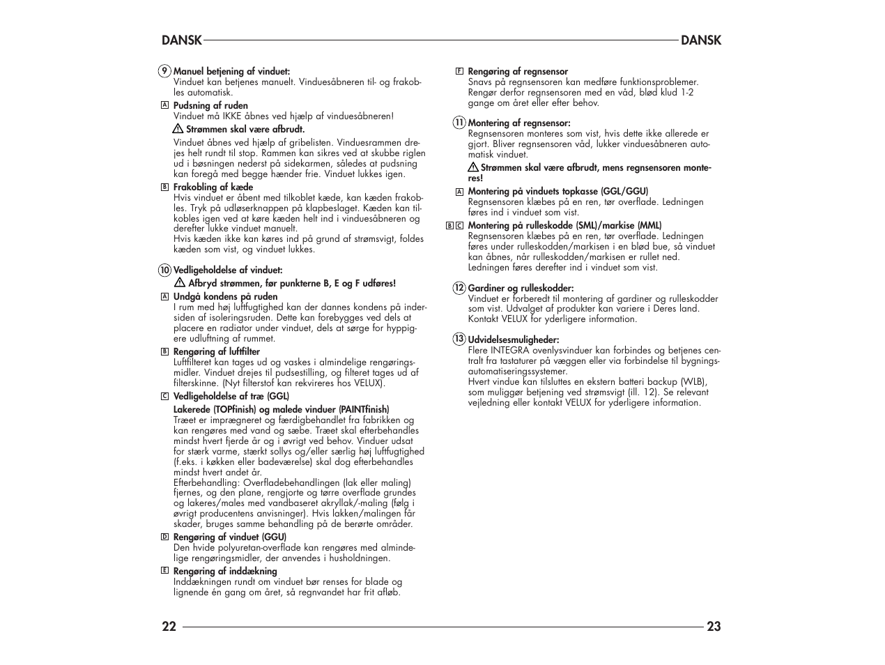 Dansk | Velux DK-2950 User Manual | Page 18 / 29