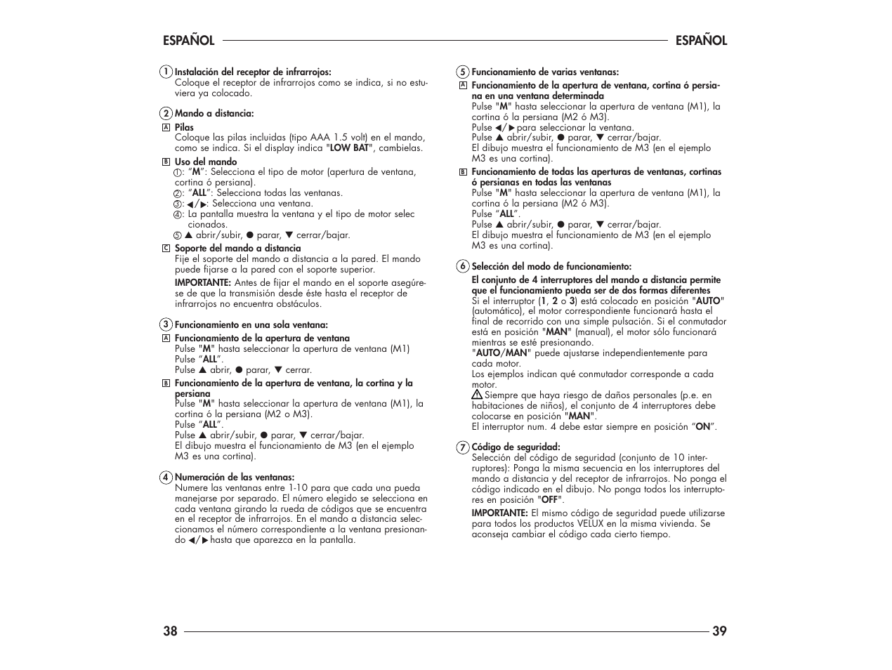 Español | Velux DK-2950 User Manual | Page 26 / 29