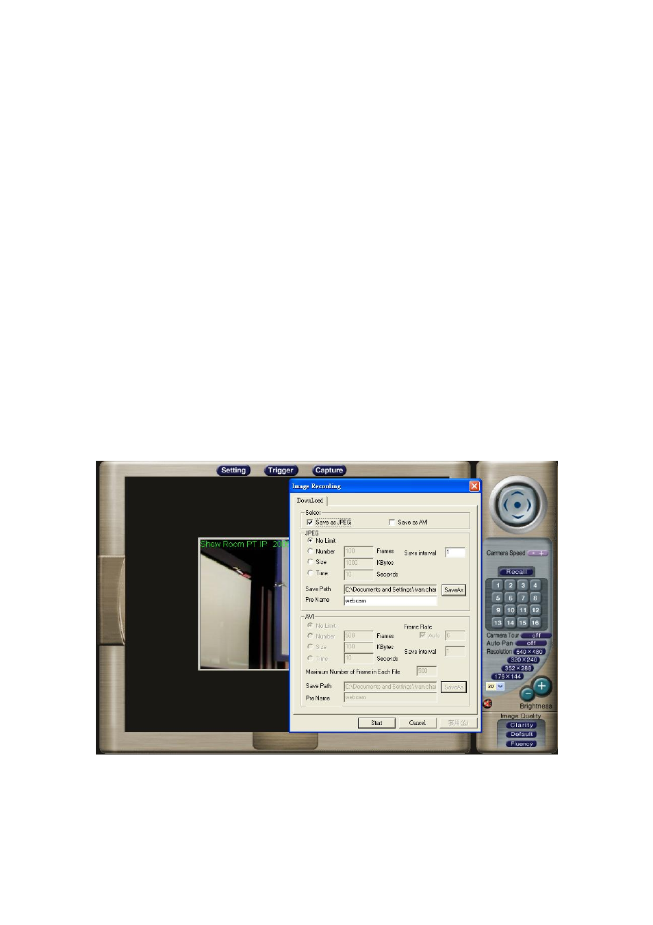 Image recording…-> save as jpeg | Veo Pan and Tilt User Manual | Page 68 / 95