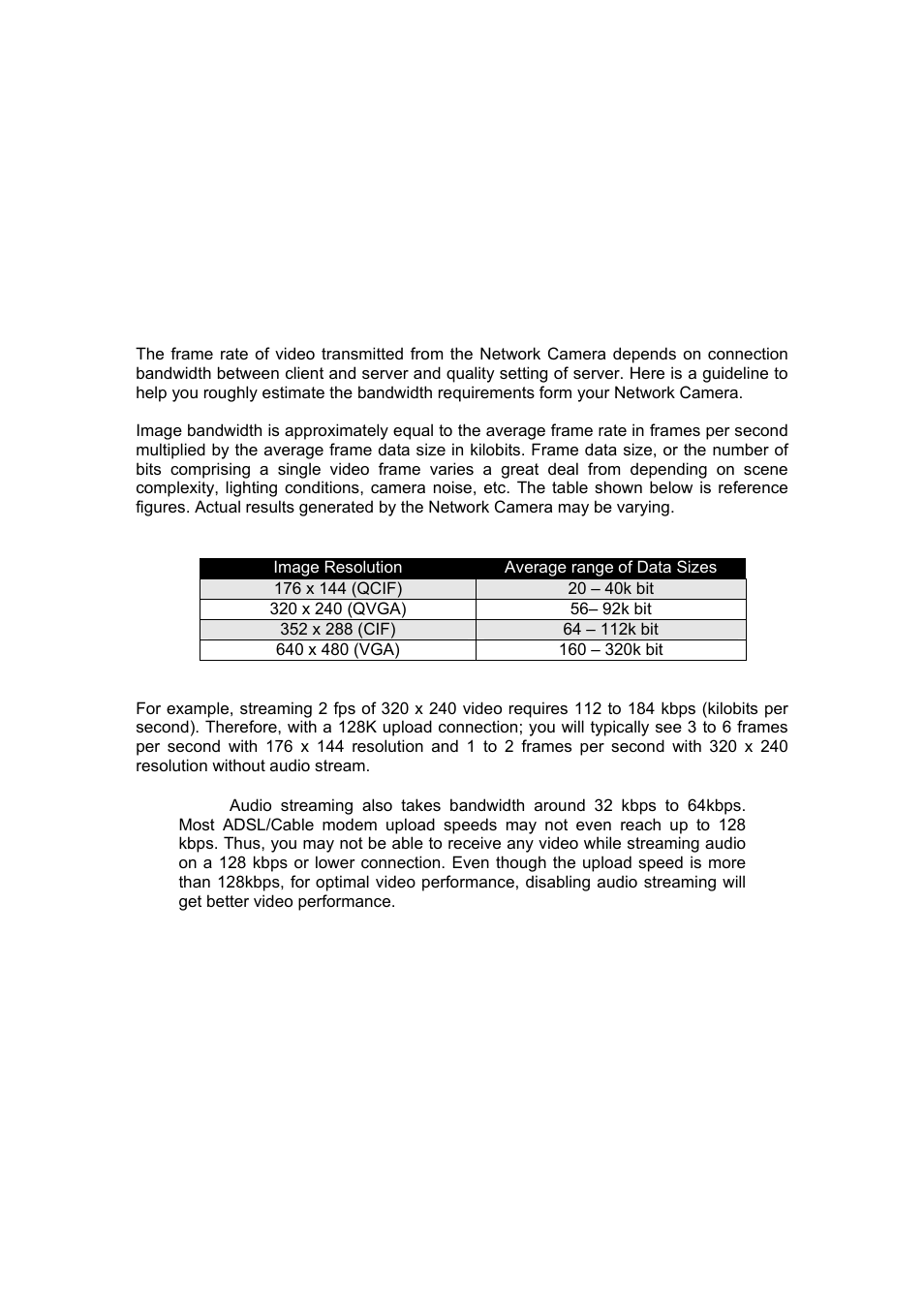 Appendix c: bandwidth estimation | Veo Infra-Red User Manual | Page 74 / 83