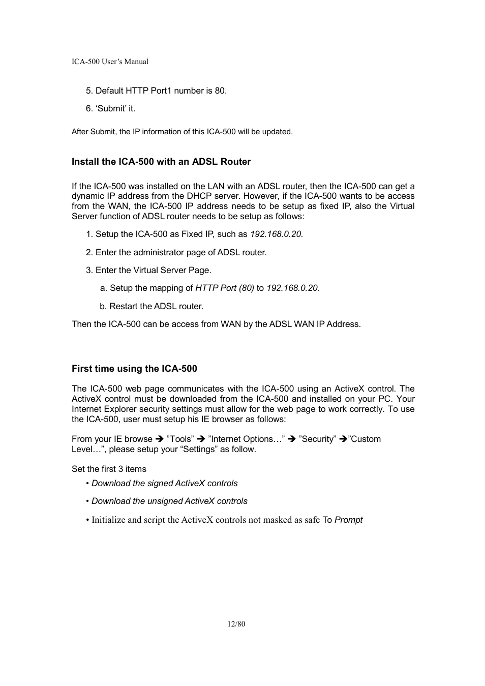 Veo ICA-500 User Manual | Page 12 / 80