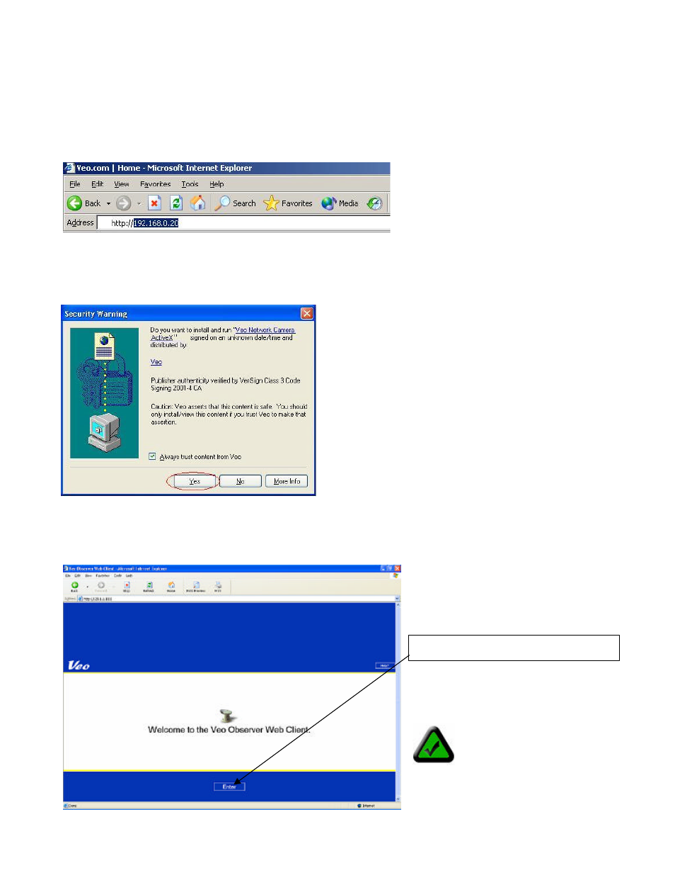 2 web browser access | Veo Observer User Manual | Page 12 / 65