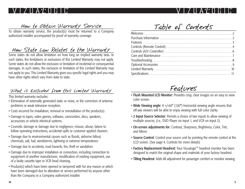 Vizualogic VL9000 User Manual | Page 3 / 6