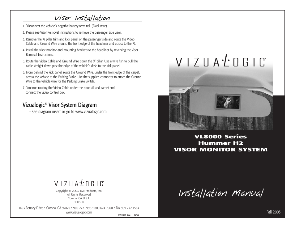 Vizualogic VL8000 Series User Manual | 2 pages
