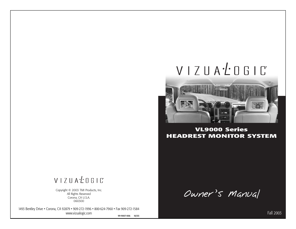 Vizualogic Model VL9000 User Manual | 6 pages