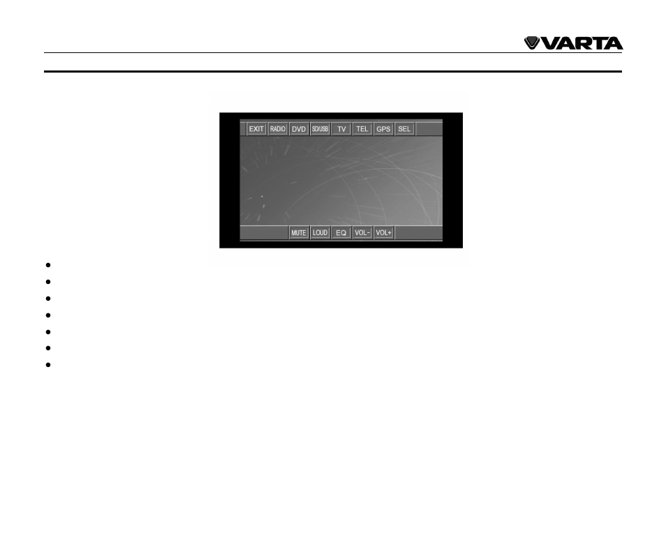 Aux touch screen operations | VARTA V-AVD99 User Manual | Page 31 / 89