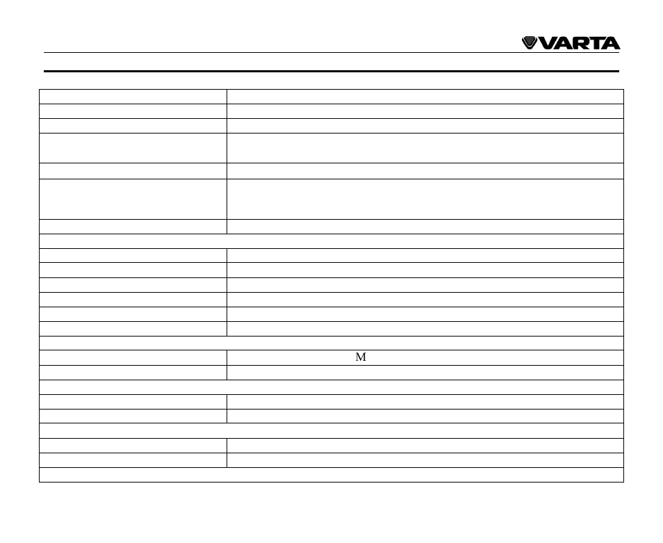 Specification | VARTA V-AVD99 User Manual | Page 42 / 89