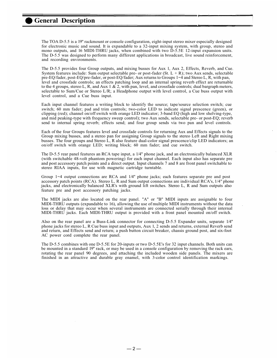 General description | Vizio D-5.5E User Manual | Page 3 / 20