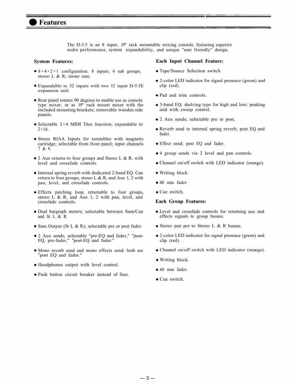 Features | Vizio D-5.5E User Manual | Page 4 / 20