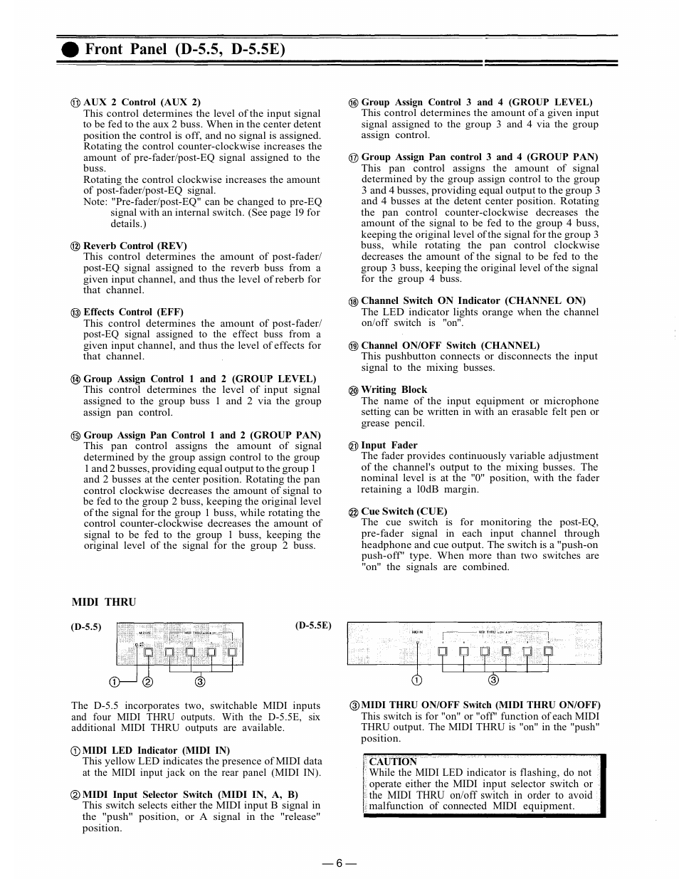 Front panel (d-5.5, d-5.5e) | Vizio D-5.5E User Manual | Page 7 / 20