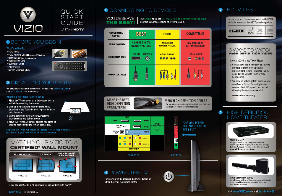 Vizio VA370M User Manual | 2 pages