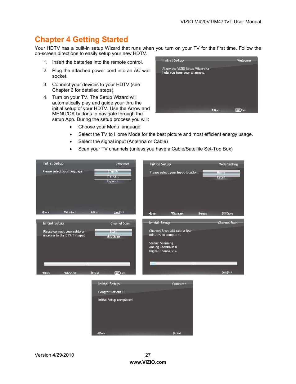 Chapter 4 getting started, Connecting an external receiver/amp | Vizio M420VT User Manual | Page 27 / 55