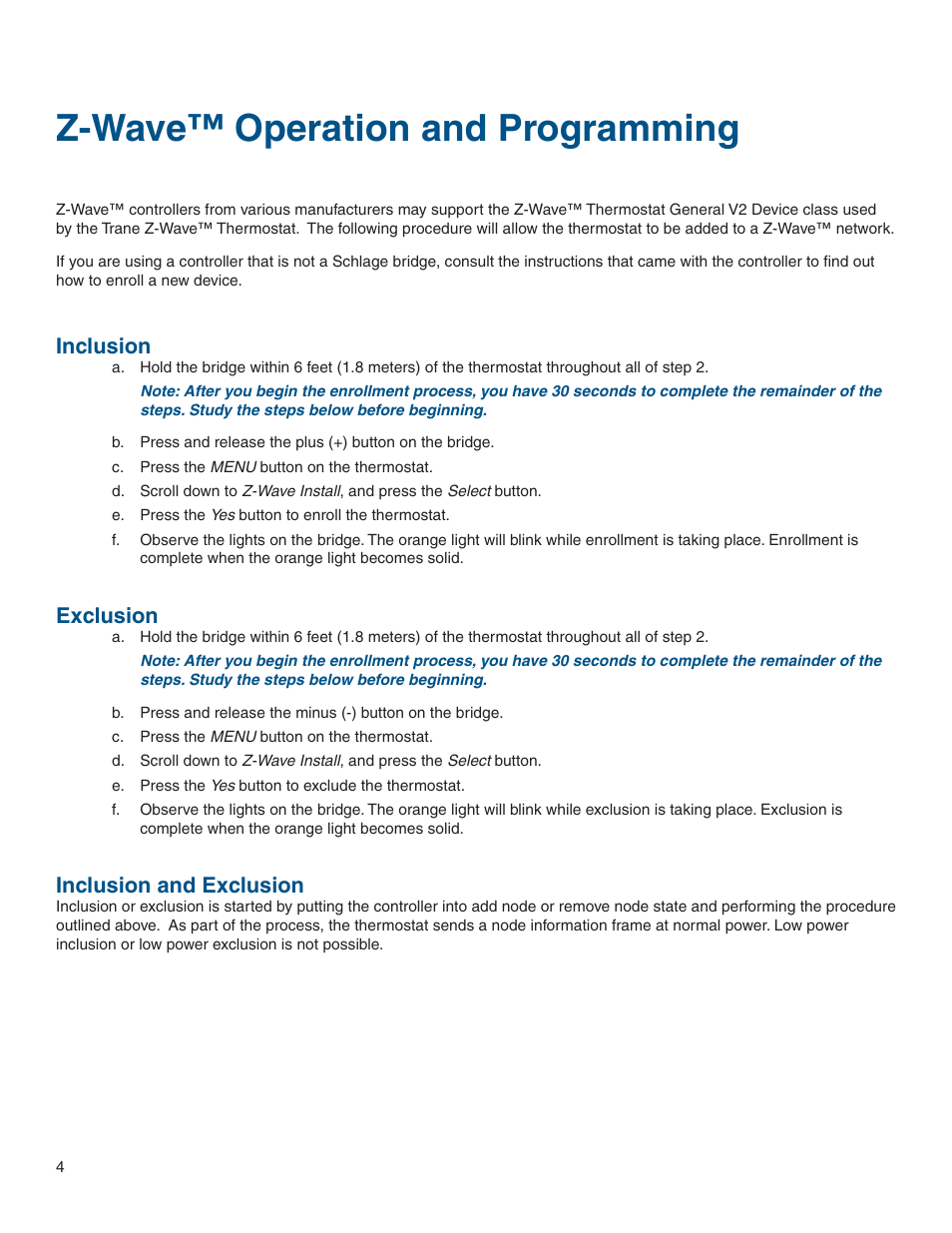 Z-wave™ operation and programming, Inclusion, Exclusion | Inclusion and exclusion, Inclusion exclusion inclusion and exclusion | Vizio Z WAVE TZEMT400AB32MAA User Manual | Page 4 / 34