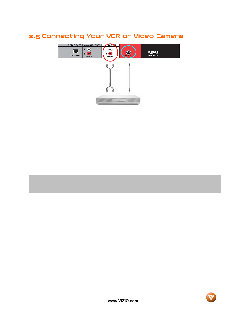 5 connecting your vcr or video camera | Vizio GV42L FHDTV10A User Manual | Page 29 / 79