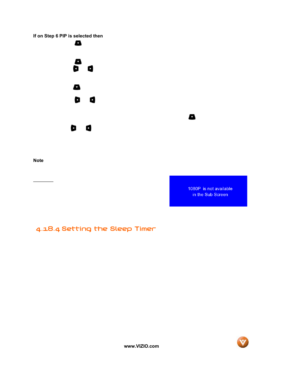 4 setting the sleep timer | Vizio GV42L FHDTV10A User Manual | Page 61 / 79