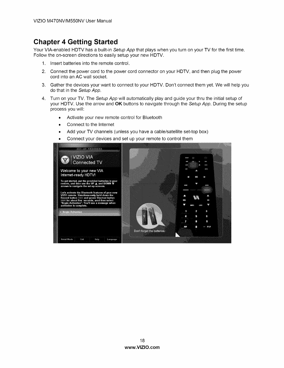 Chapter 4 getting started | Vizio M470NV User Manual | Page 18 / 64
