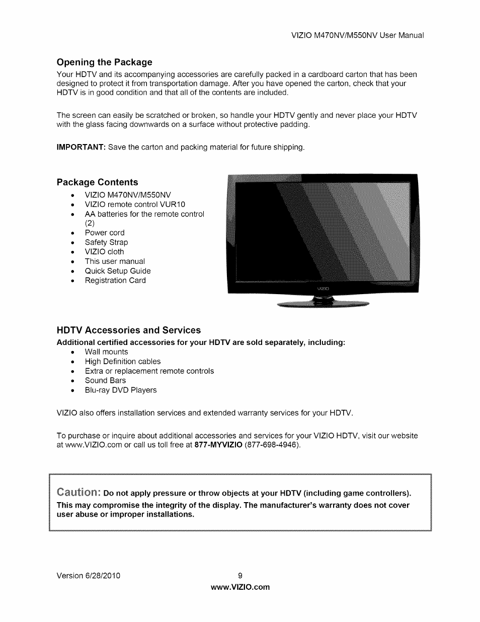 Vizio M470NV User Manual | Page 9 / 64