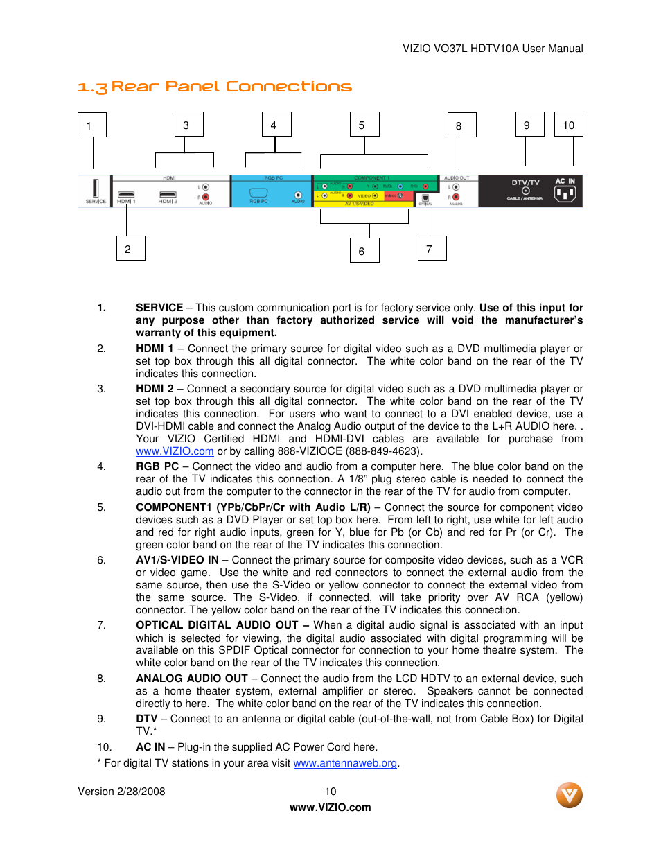 Vizio VO37L User Manual | Page 10 / 76