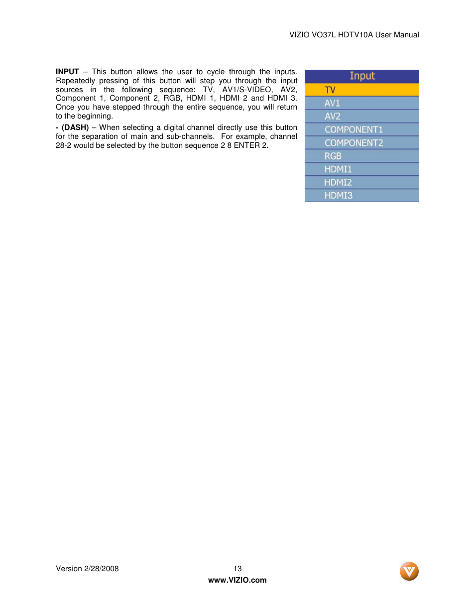 Vizio VO37L User Manual | Page 13 / 76