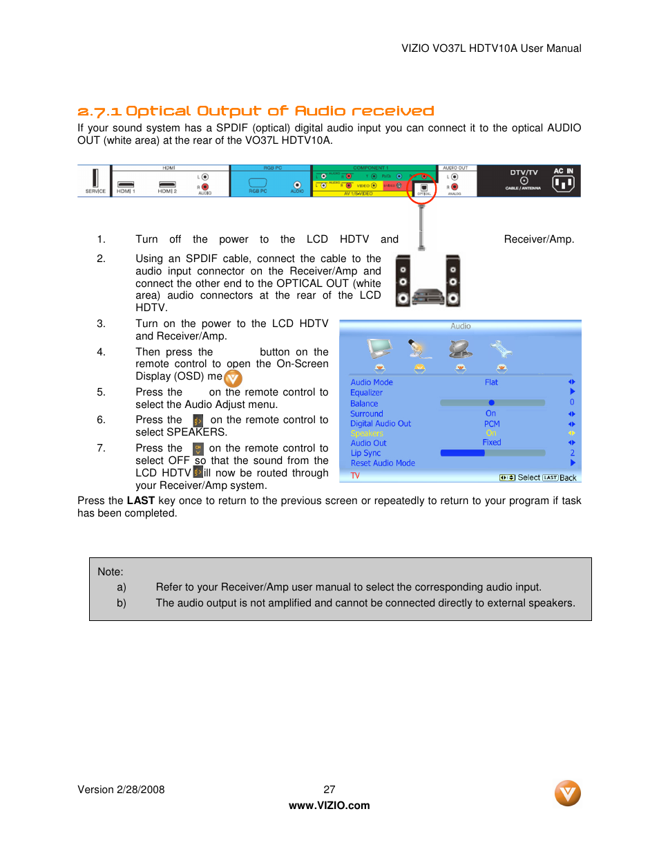 Vizio VO37L User Manual | Page 27 / 76