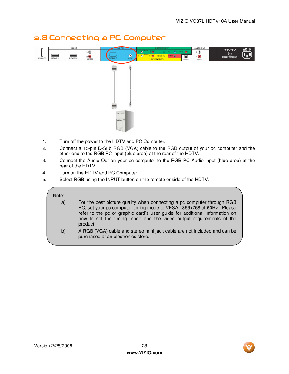 Vizio VO37L User Manual | Page 28 / 76