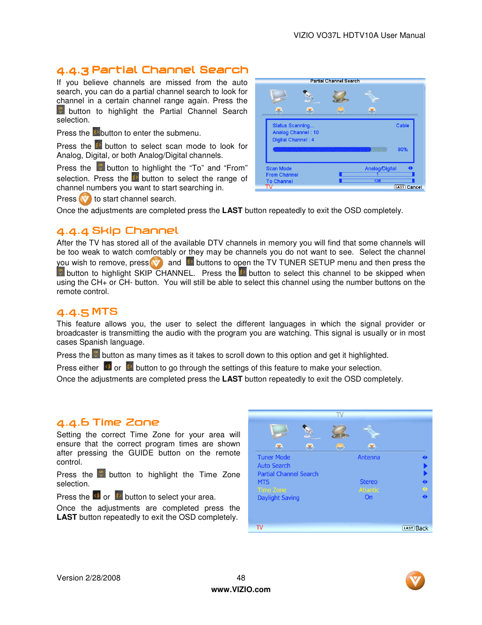 Vizio VO37L User Manual | Page 48 / 76