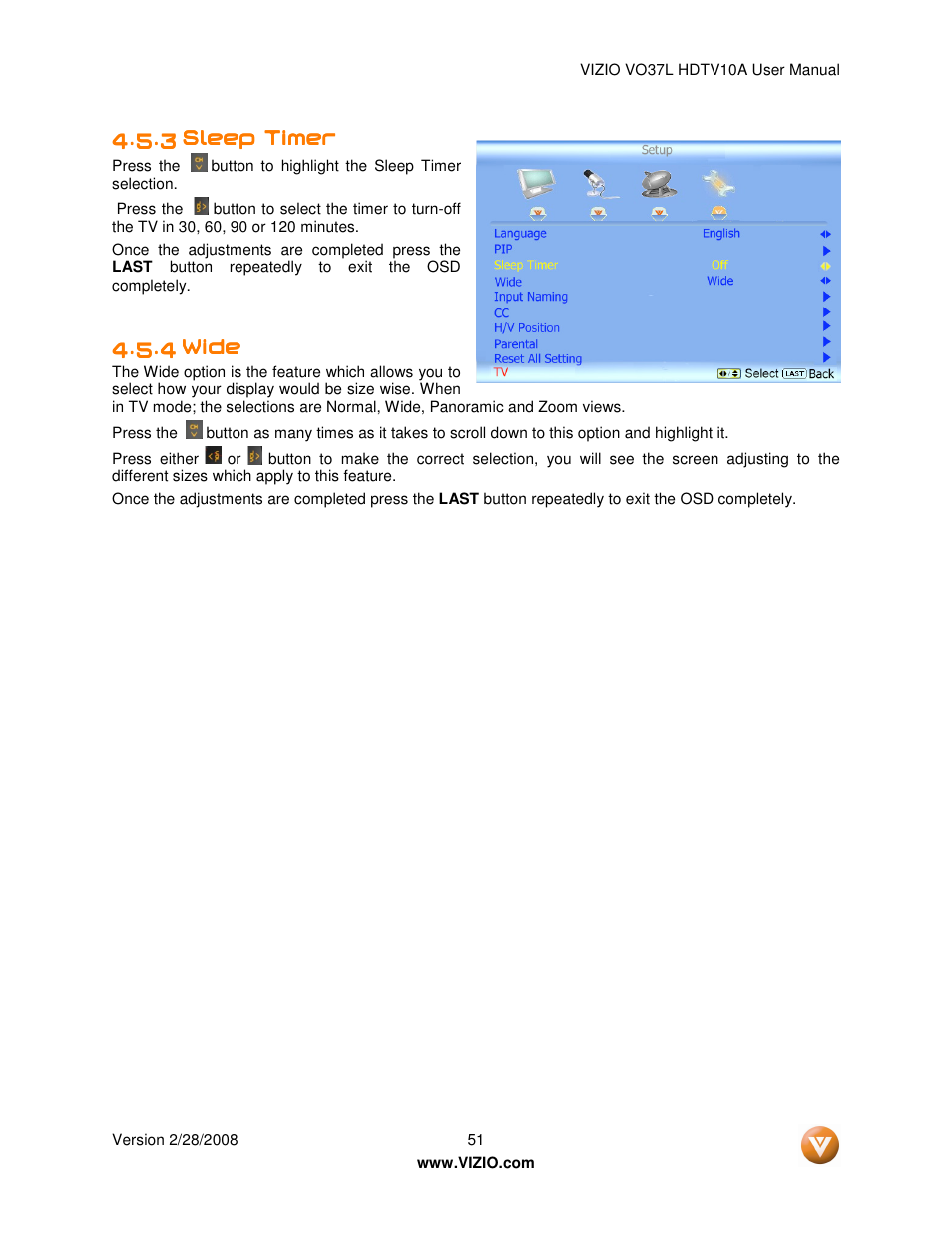 Vizio VO37L User Manual | Page 51 / 76