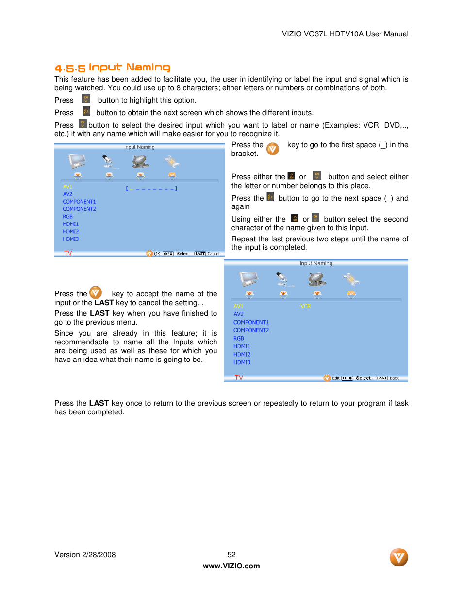 Vizio VO37L User Manual | Page 52 / 76