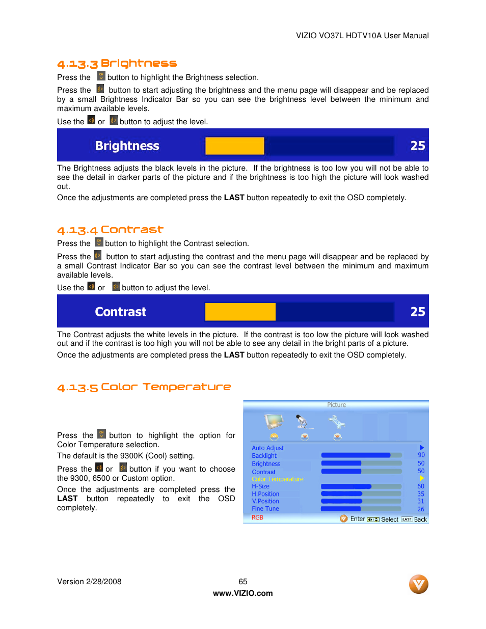 Vizio VO37L User Manual | Page 65 / 76