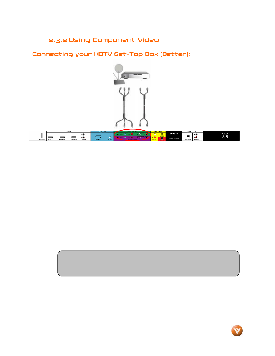 2 using component video | Vizio VW46L User Manual | Page 17 / 70