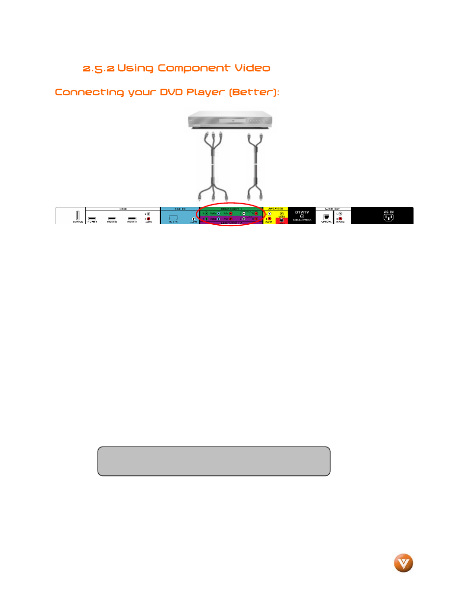 2 using component video | Vizio VW46L User Manual | Page 20 / 70