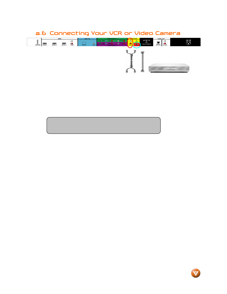 6 connecting your vcr or video camera | Vizio VW46L User Manual | Page 22 / 70
