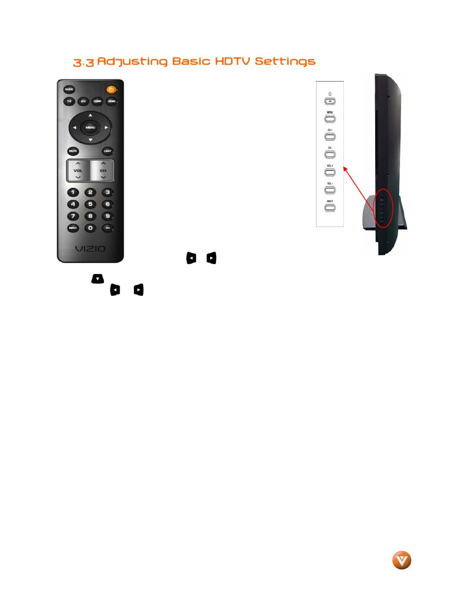 Adjusting basic hdtv settings, 3 adjusting basic hdtv settings | Vizio VW46L User Manual | Page 32 / 70