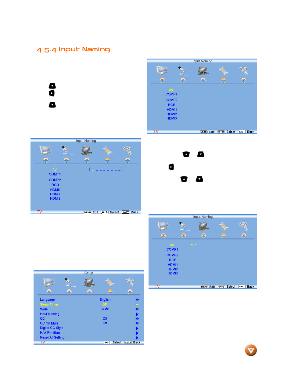 4 input naming | Vizio VW46L User Manual | Page 47 / 70