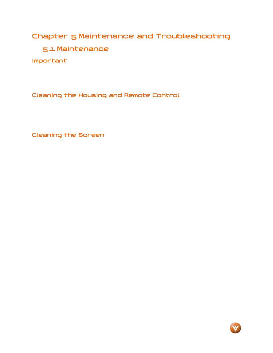 Chapter 5 maintenance and troubleshooting, 1 maintenance | Vizio VW46L User Manual | Page 63 / 70